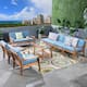 Option teak finish + blue cushion