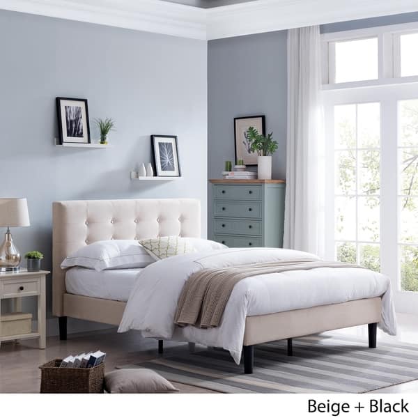 Agnew Upholstered Queen Size Platform Bed By Christopher Knight Home Overstock 24190666