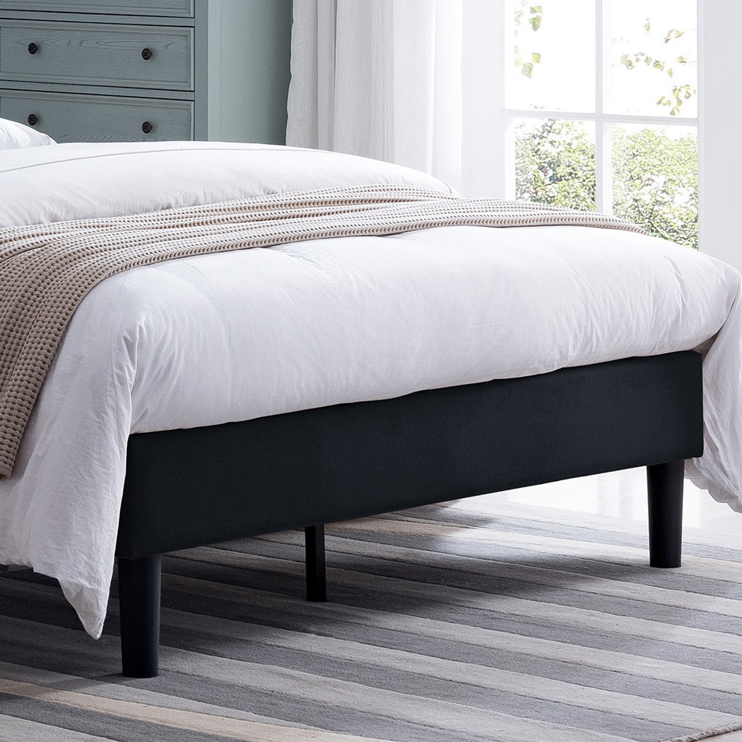 Agnew Upholstered Queen Size Platform Bed By Christopher Knight Home Overstock 24190666