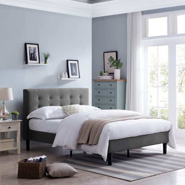 Agnew Upholstered Queen Size Platform Bed By Christopher Knight Home On Sale Overstock 24190666