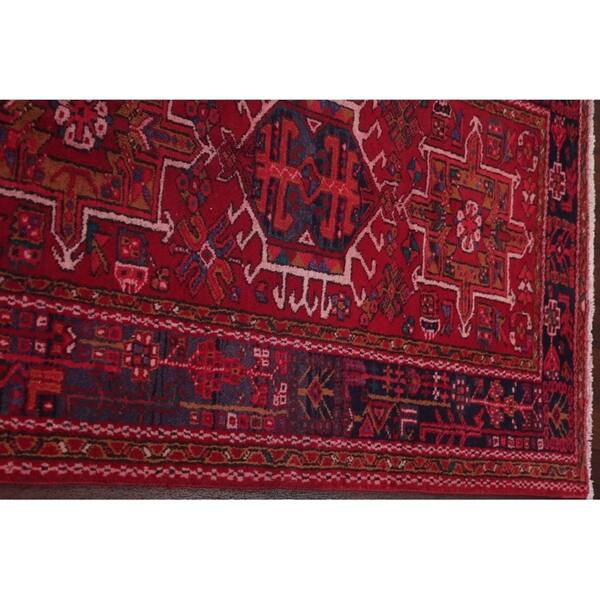 Shop Hand Knotted Geometric Gharajeh Persian 100 Wool Hallway Rug