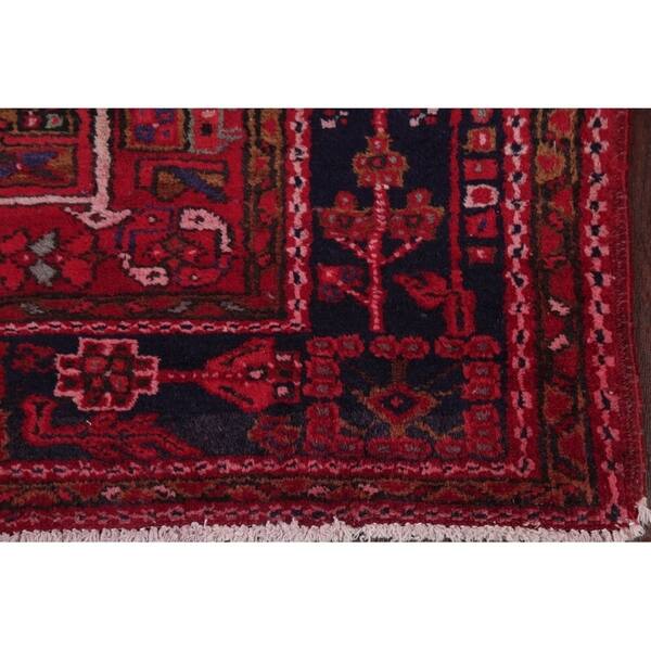 Shop Hand Knotted Geometric Gharajeh Persian 100 Wool Hallway Rug