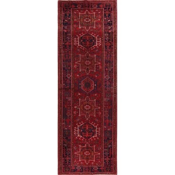 Shop Hand Knotted Geometric Gharajeh Persian 100 Wool Hallway Rug