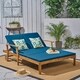 Perla Outdoor Acacia Wood Double Chaise Lounge by Christopher Knight Home - Thumbnail 5