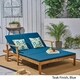 Perla Outdoor Acacia Wood Double Chaise Lounge by Christopher Knight Home - Thumbnail 6