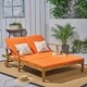 Perla Outdoor Acacia Wood Double Chaise Lounge by Christopher Knight Home - Thumbnail 15