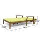 Perla Outdoor Acacia Wood Double Chaise Lounge by Christopher Knight Home - Thumbnail 2