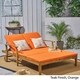 Perla Outdoor Acacia Wood Double Chaise Lounge by Christopher Knight Home - Thumbnail 16