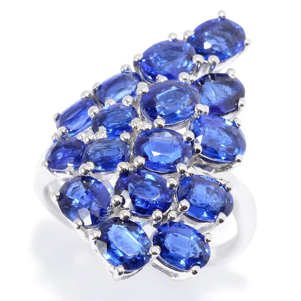 Sterling Silver 5.50ctw Oval Cut Kyanite Fan Ring