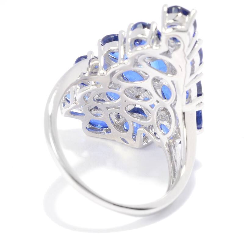 Sterling Silver 5.50ctw Oval Cut Kyanite Fan Ring