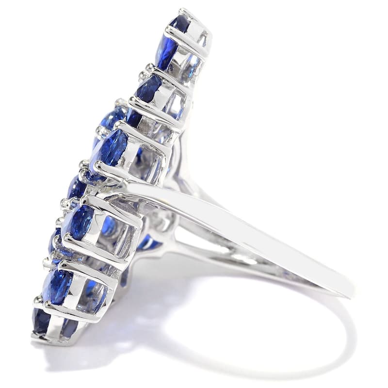Sterling Silver 5.50ctw Oval Cut Kyanite Fan Ring