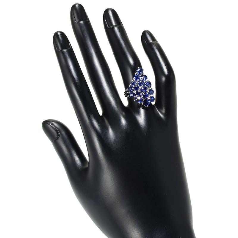 Sterling Silver 5.50ctw Oval Cut Kyanite Fan Ring