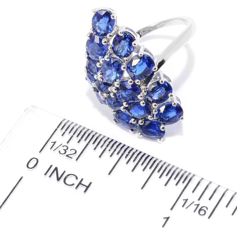 Sterling Silver 5.50ctw Oval Cut Kyanite Fan Ring