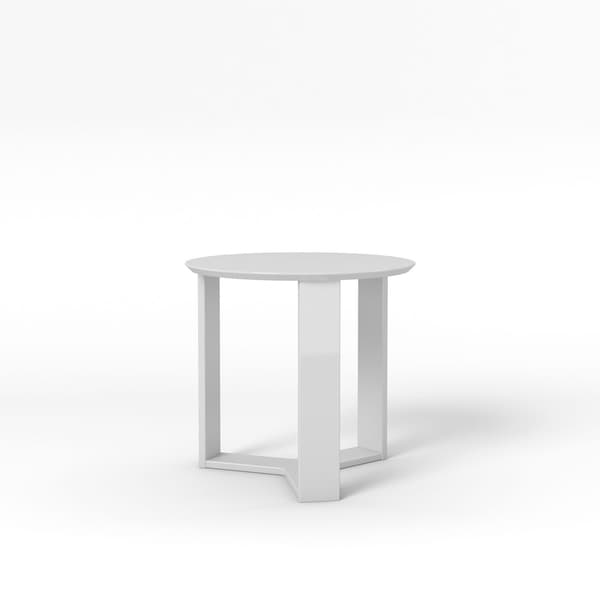 HomeRoots Furniture Madison 2.0 Round Accent End Table in White Gloss - 23.85"