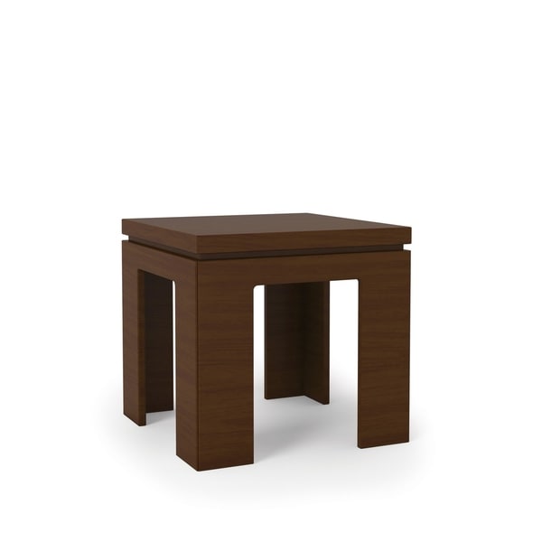 HomeRoots Furniture 1.0 - 21" Square Length Modern Nut Brown Accent End Table