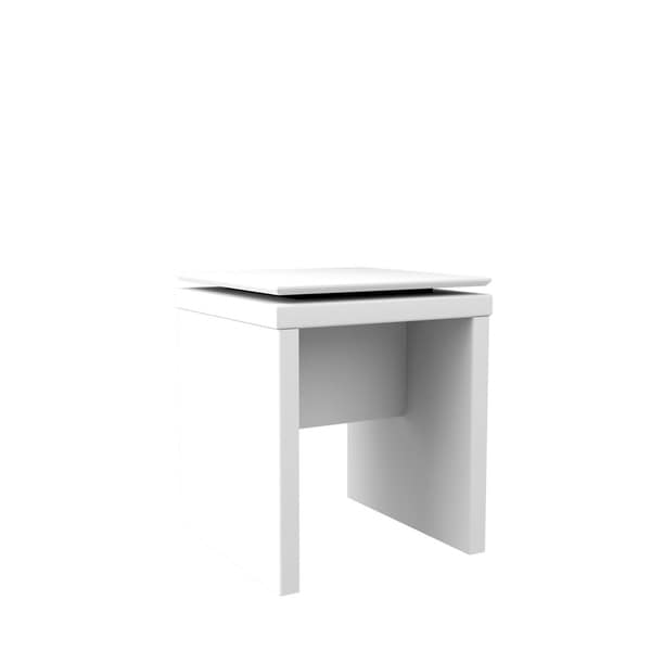 HomeRoots Furniture Mid Century Modern Square End Table in White Gloss