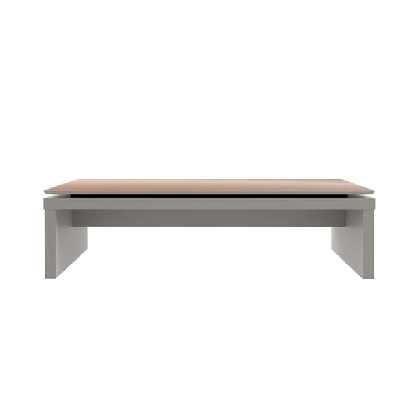 HomeRoots Furniture Rectangle Coffee Table in Off White and Maple Cream