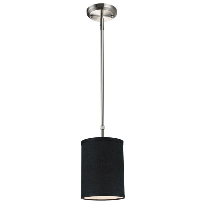 Albion Single Light 6-inch Black Shade Fixture - Chandeliers For Bedrooms by Overstock.com