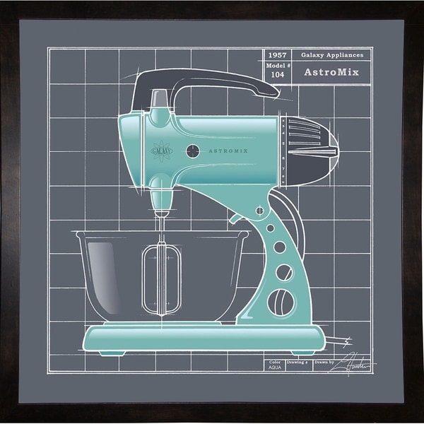 Galaxy Mixer - Aqua-LARHUN127986 Print 16"x16" by Larry Hunter