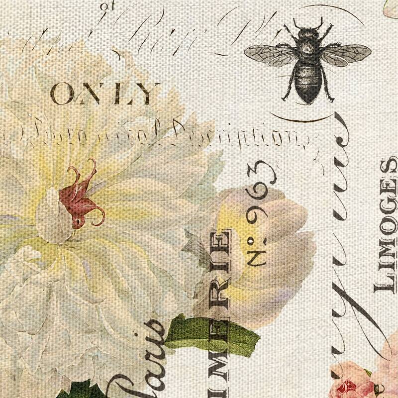 Flower and Bee Botany Collage II by Stacey Powell Wrapped Canvas Art