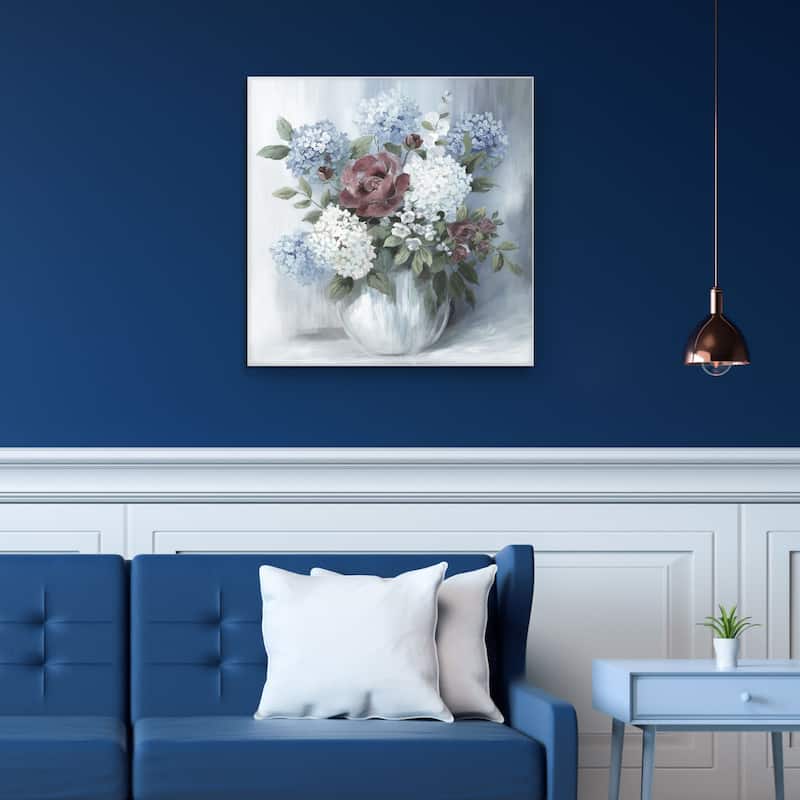 Hydrangea Arrangement Soft by Nan Wrapped Canvas Art Painting