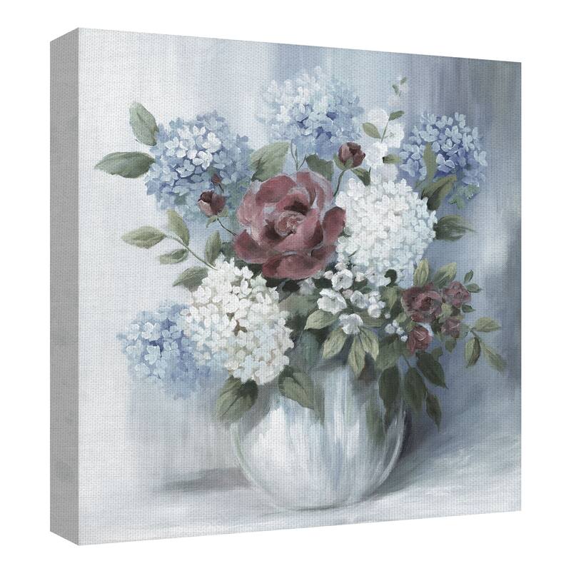 Hydrangea Arrangement Soft by Nan Wrapped Canvas Art Painting