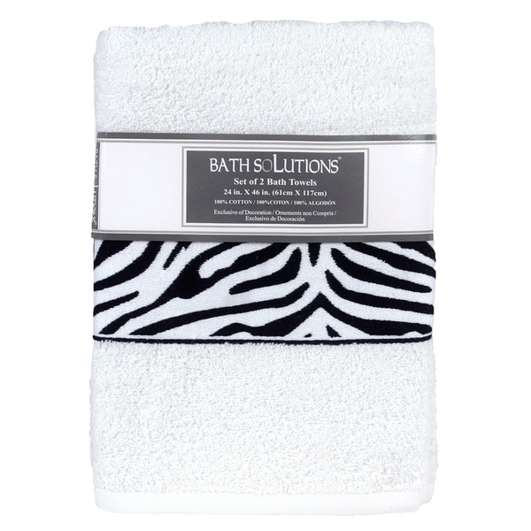 Zebra Print Bath Towel Set / Perfect Animal Print Bath Towels