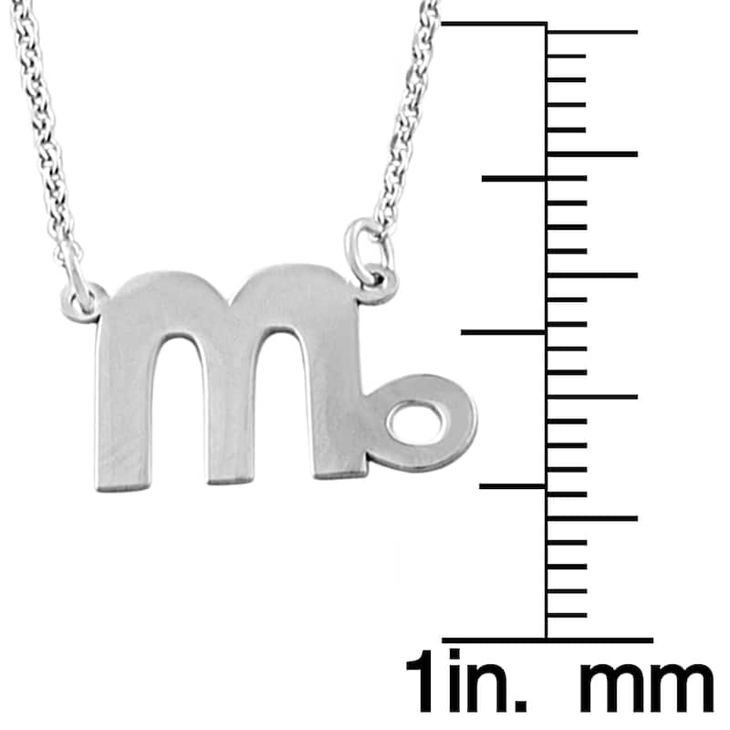 Rhodium Plated Sterling Silver Zodiac Necklace (18 inches)