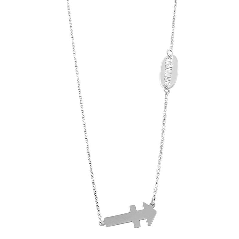 Rhodium Plated Sterling Silver Zodiac Necklace (18 inches) - sagittarius
