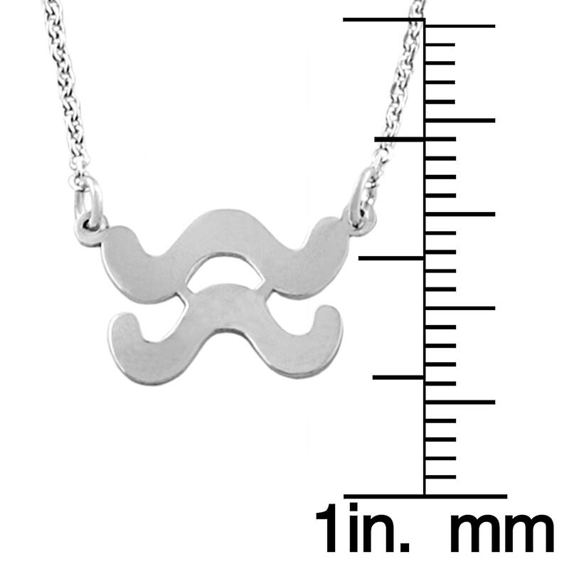 Rhodium Plated Sterling Silver Zodiac Necklace (18 inches)
