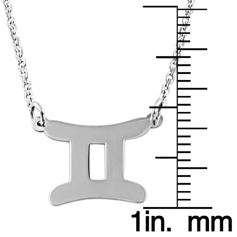 Rhodium Plated Sterling Silver Zodiac Necklace (18 inches)