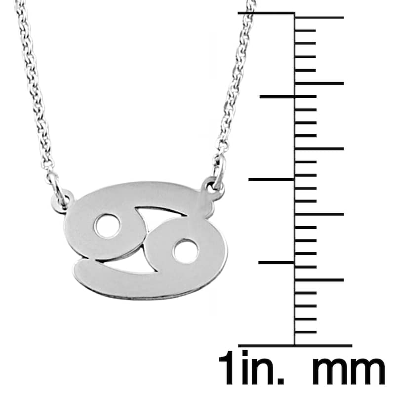 Rhodium Plated Sterling Silver Zodiac Necklace (18 inches)