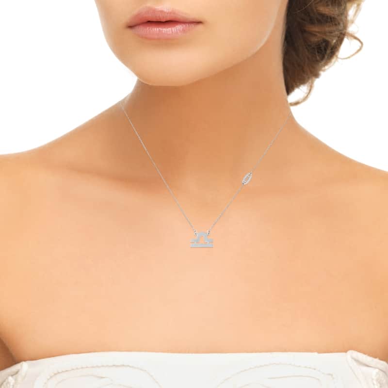 Rhodium Plated Sterling Silver Zodiac Necklace (18 inches)