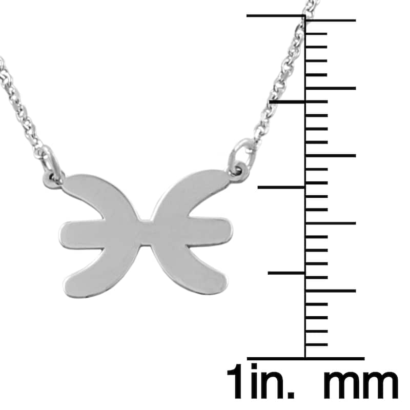 Rhodium Plated Sterling Silver Zodiac Necklace (18 inches)