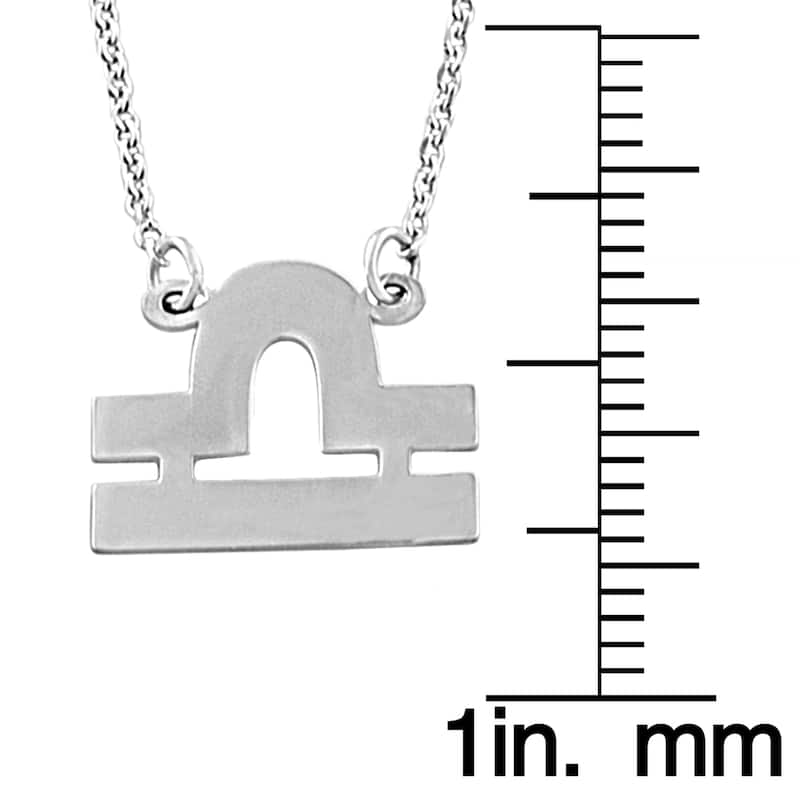 Rhodium Plated Sterling Silver Zodiac Necklace (18 inches)