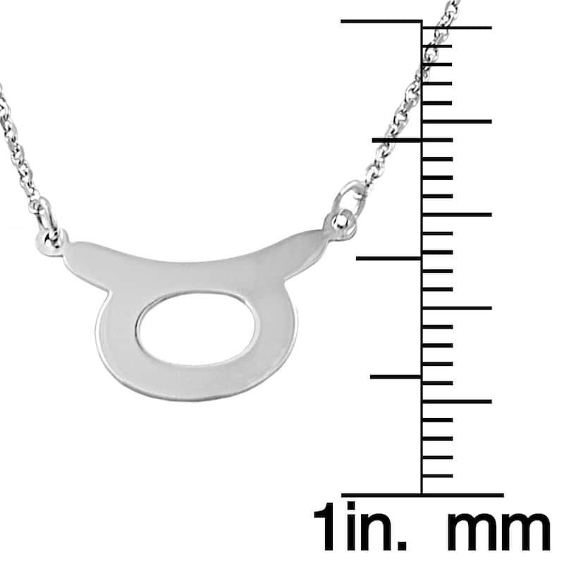 Rhodium Plated Sterling Silver Zodiac Necklace (18 inches)