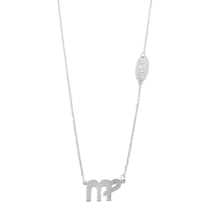 Rhodium Plated Sterling Silver Zodiac Necklace (18 inches) - virgo