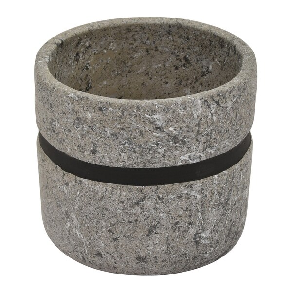 Three Hands 5.5 " Flower Pot Gray & Black - Gray