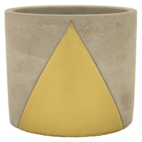 Three Hands 4 " Planter - Grey/Gold - Gold