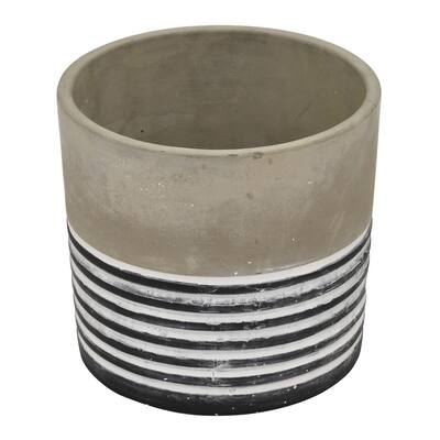 Three Hands 5.5 " Flower Pot Gray & White - Gray