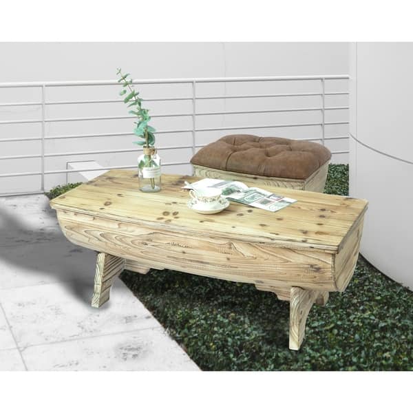Shop Vintage Wooden Storage Bench With Leather Tufted Top
