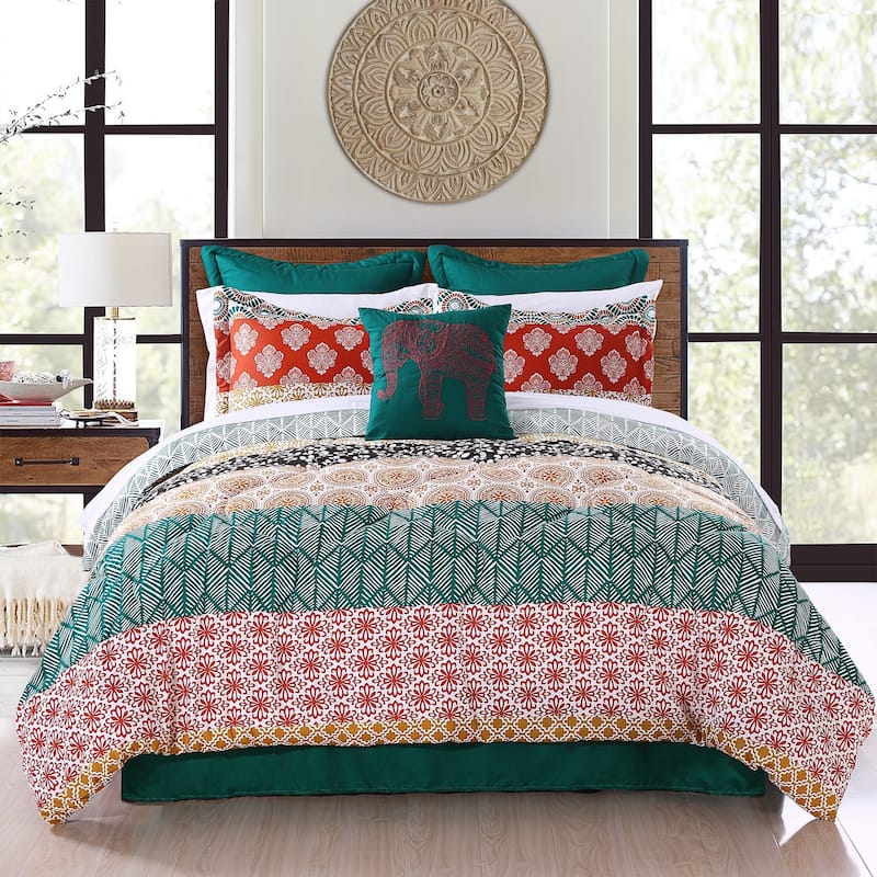 The Curated Nomad La Boheme Striped 7-piece Comforter Set