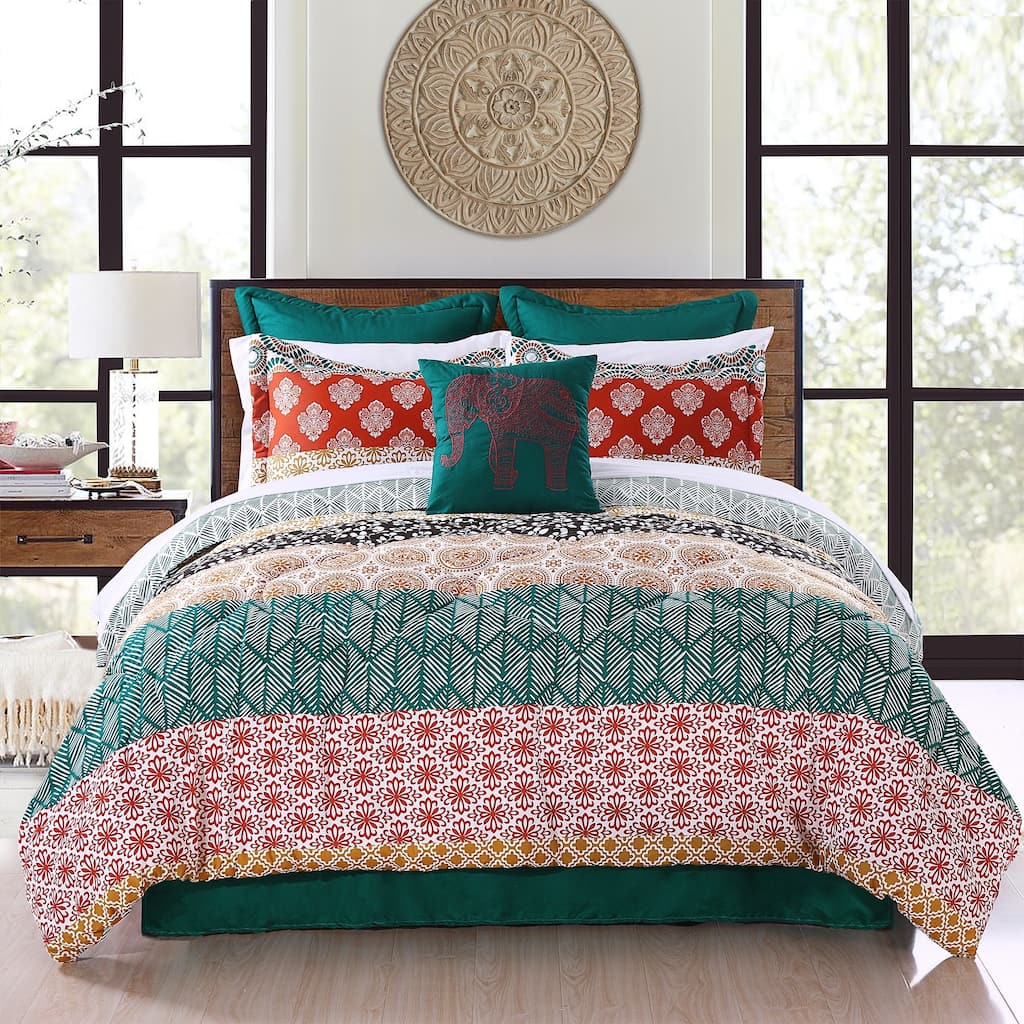 The Curated Nomad La Boheme Striped 7-piece Comforter Set