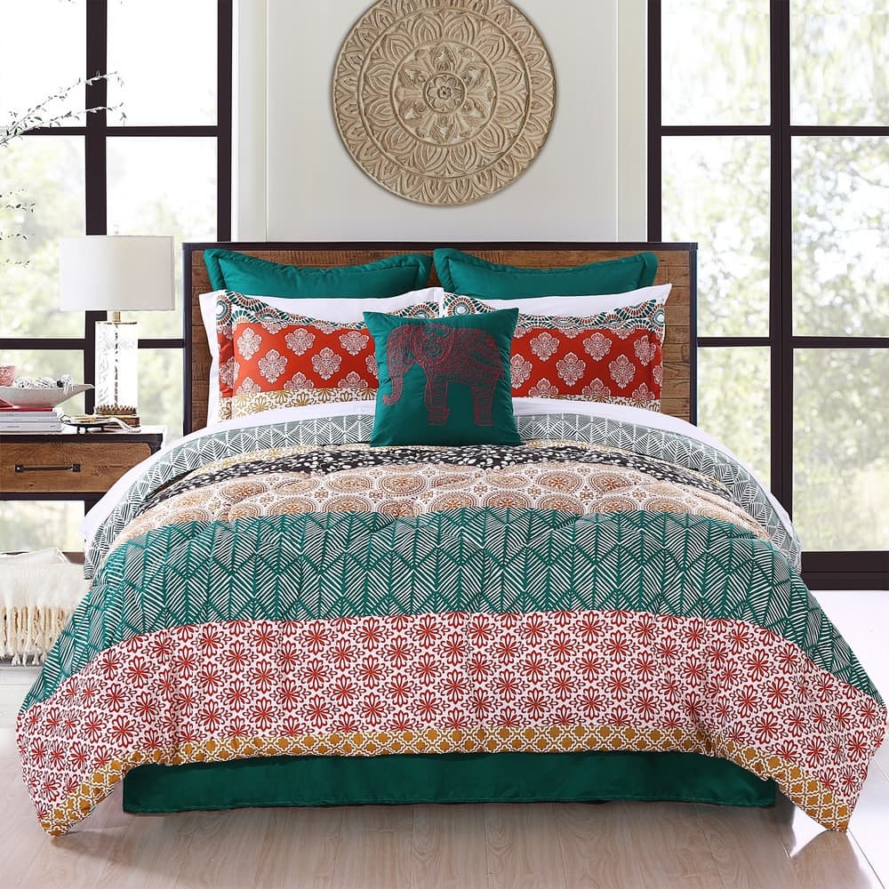 The Curated Nomad La Boheme Striped 7-piece Comforter Set