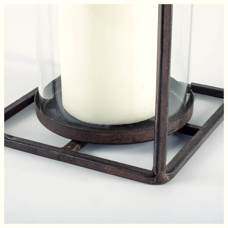 Kingston I Large Rustic Metal Framed Table Candle Holder