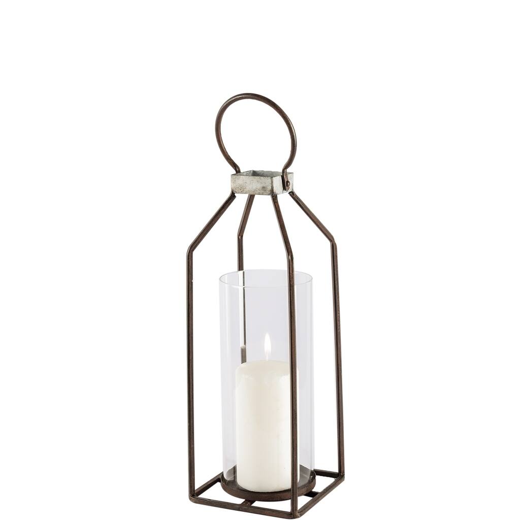 Kingston I Large Rustic Metal Framed Table Candle Holder