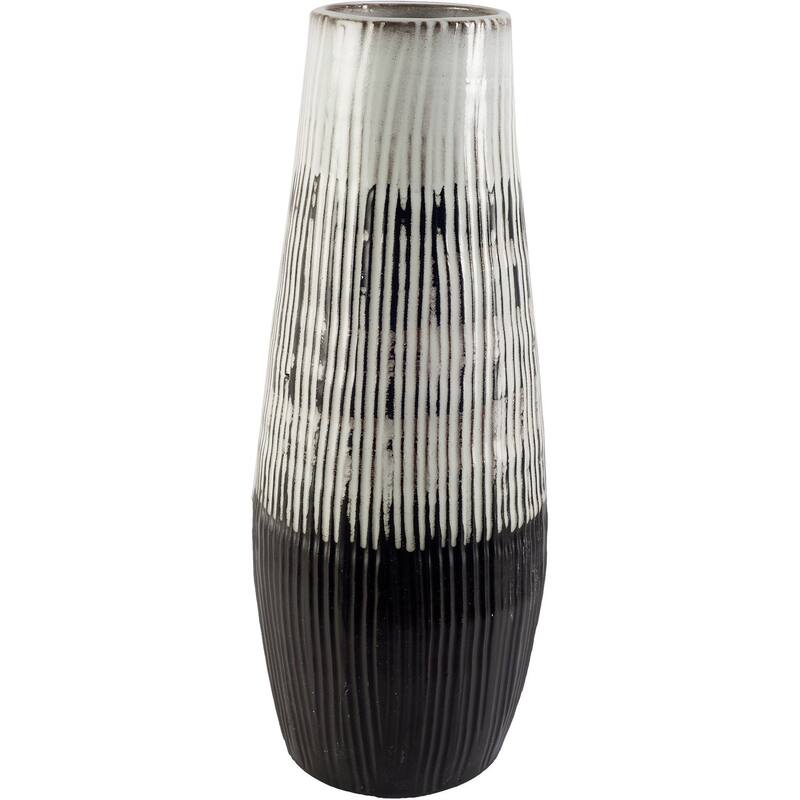 Tanami Dark Brown And White Ceramic Vase (Tall)
