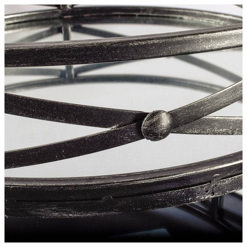Piers Black Metal Mirrored Round Trays (Set of 2) - Small