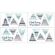 preview thumbnail 1 of 0, Sweet Jojo Designs Navy Blue, Aqua and Grey Aztec Mountains Peel and Stick Wall Decal Stickers Art Nursery Decor (Set of 4)