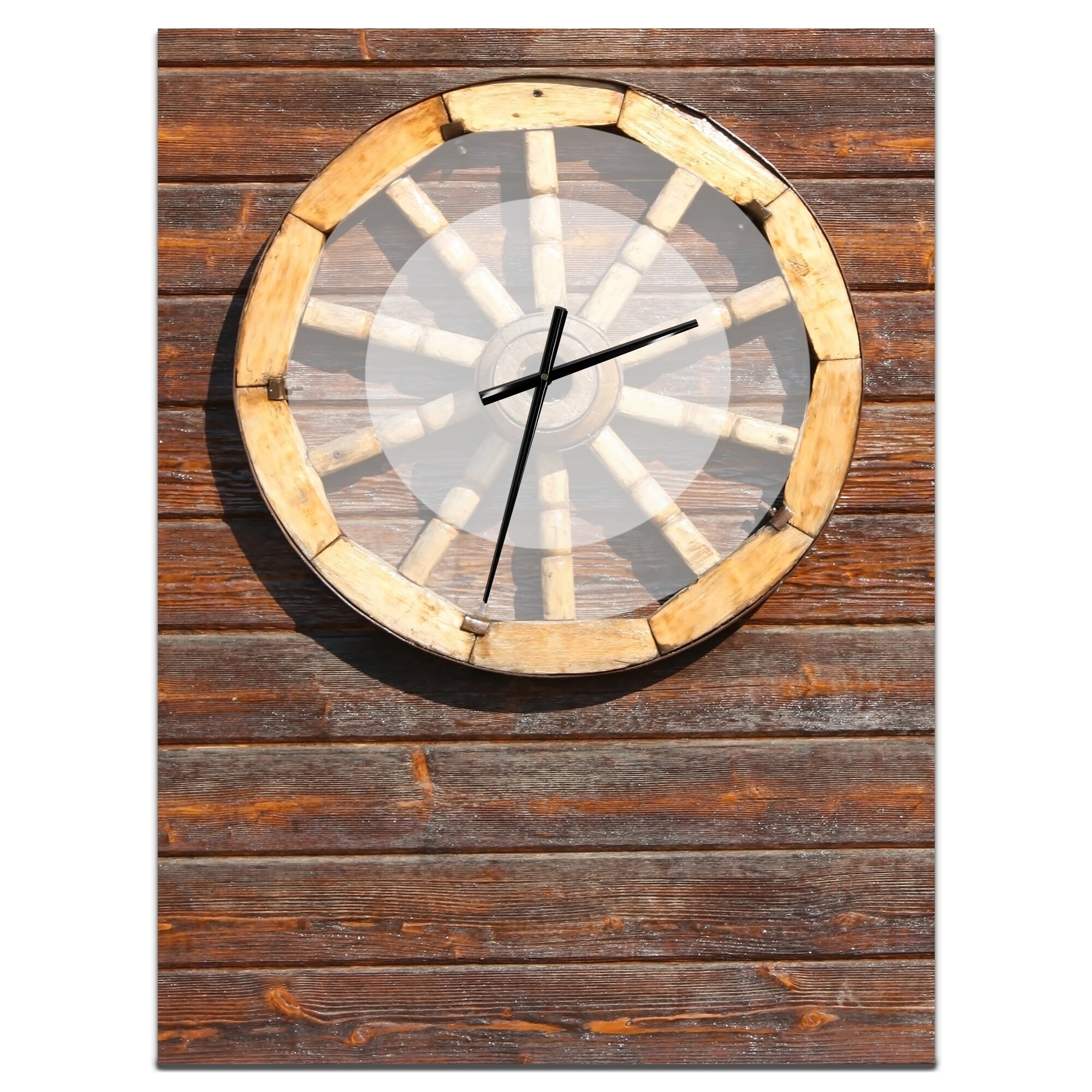 Designart Antique Wagon Wheel Oversized Farmhouse Wall Clock On Sale Overstock 24203824